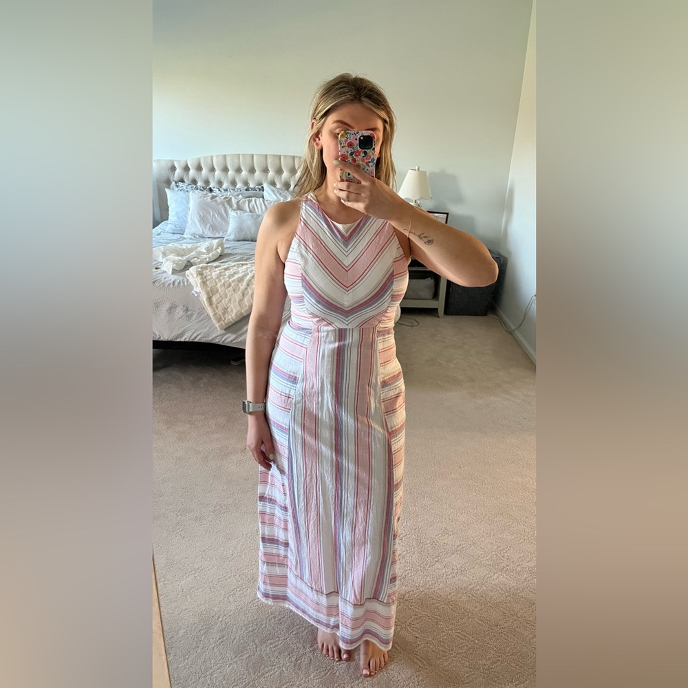 Striped Sleeveless Maxi Dress